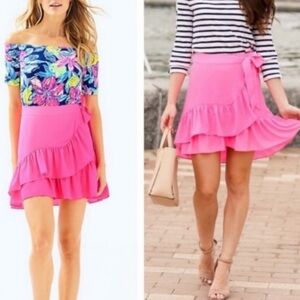 Lilly Pulitzer Pink Ruffle Mini Skirt